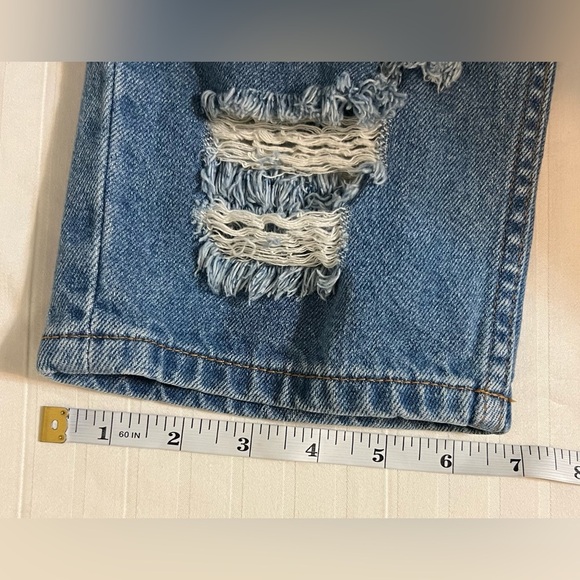 Fashion Nova Destroyed Distressed High Rise Boyfriend Denim Jeans. Sz 11 - Picture 13 of 13